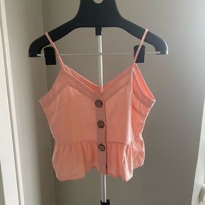 Peach Crop Tank Top